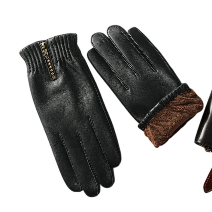 Winter Thicken Warm Retro Glov - Leather Driving Glove 评论和价格