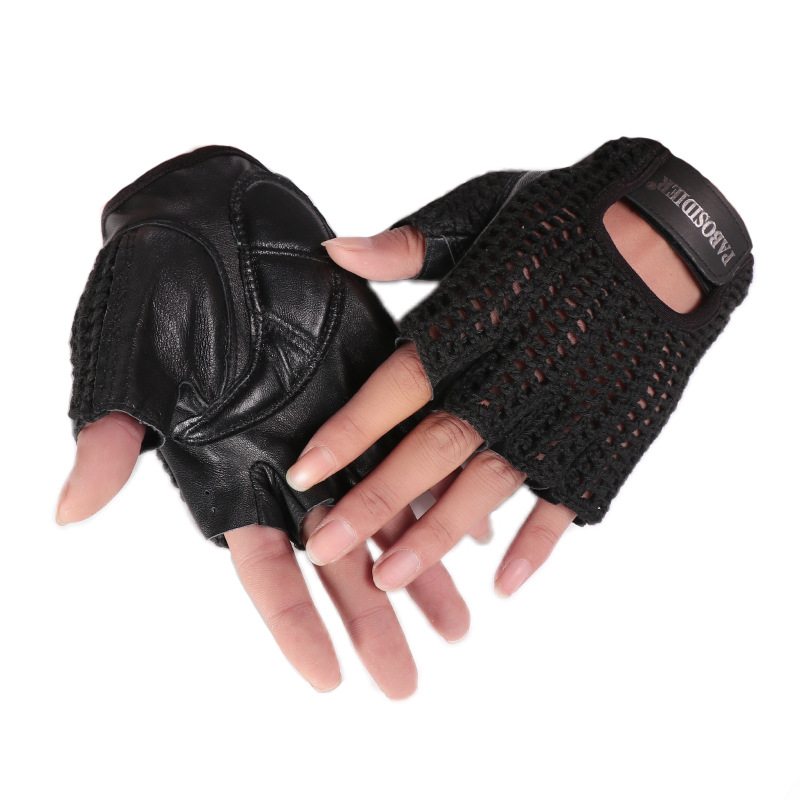 Unisex Summer Half Finger Retr - Leather Driving Glove 评论和价格
