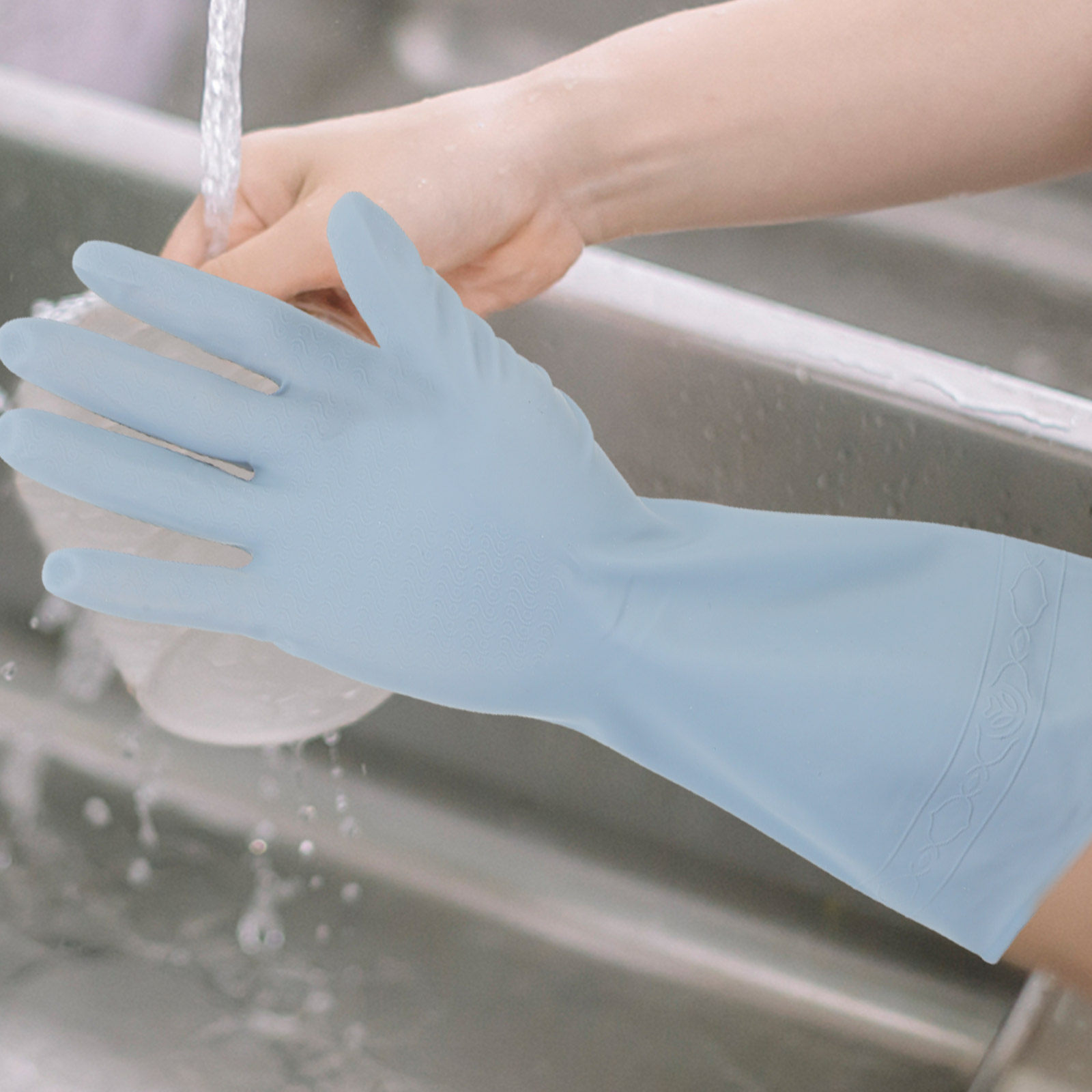 3Pairs Long Dishwashing Gloves - Dish Glove Rubber 评论和价格